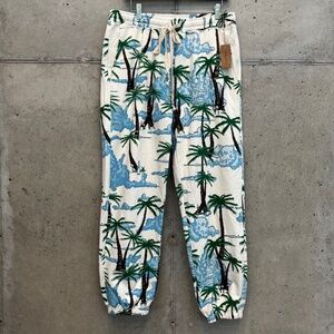 WASTED COLLECTIVE Palm Tree Clouds Graphic Sweatpants Unisex size L